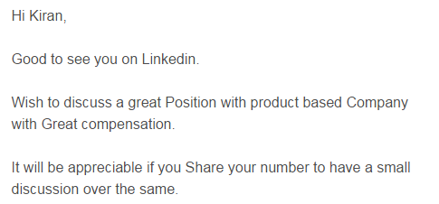 A LinkedIn connection request
